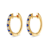 Essentail Sapphire and Diamond Hoop Earrings - Dracakis Jewellers